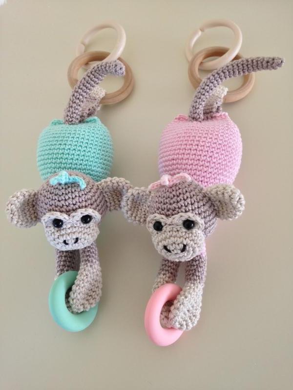 Crochet pattern play chain monkey