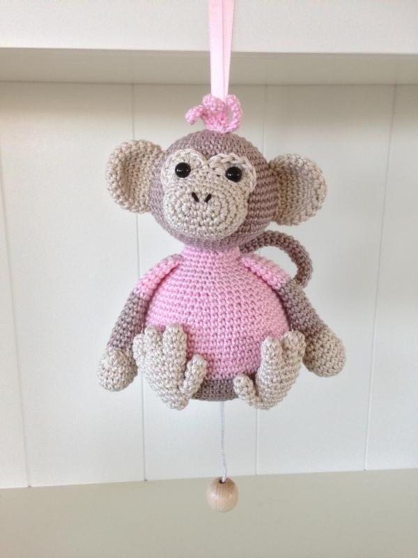 Crochet pattern music box monkey