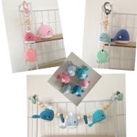 Crochet pattern stroller chain and play chain little whales