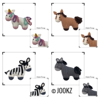 Combi haakpatroon mini Ribblz Paard, Ezel, Eenhoorn en Zebra