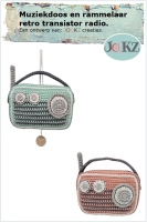A5 Patroonboekje muziekdos en rammelaar retro transistor radio