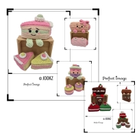 Haakpatroon kerstgebak en gekleurd gebak