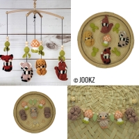 Haakpatroon set muziekmobiel en wagenspanner bosdiertjes