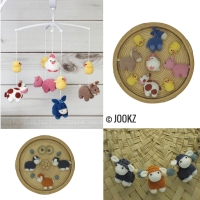 Haakpatroon set muziekmobiel en wagenspanner boerderijdiertjes