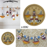 Haakpatroon set muziekmobiel en wagenspanner strand