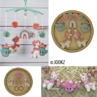 Haakpatroon set muziekmobiel en wagenspanner lama's en cactus