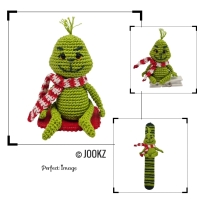 Haakpatroon set klaparmband en schoudervriendje The Grinch