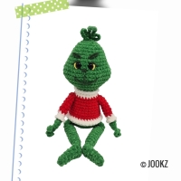Haakpatroon set klaparmband en schoudervriendje The Grinch